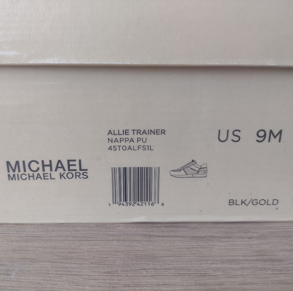 Michael Kors Allie Black/Gold  Trainer Sneakers 9M - Picture 10 of 10